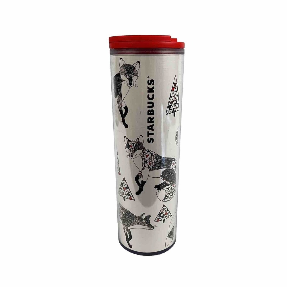 Starbucks 16oz Coffee Tea Tumbler Cat Fox Design